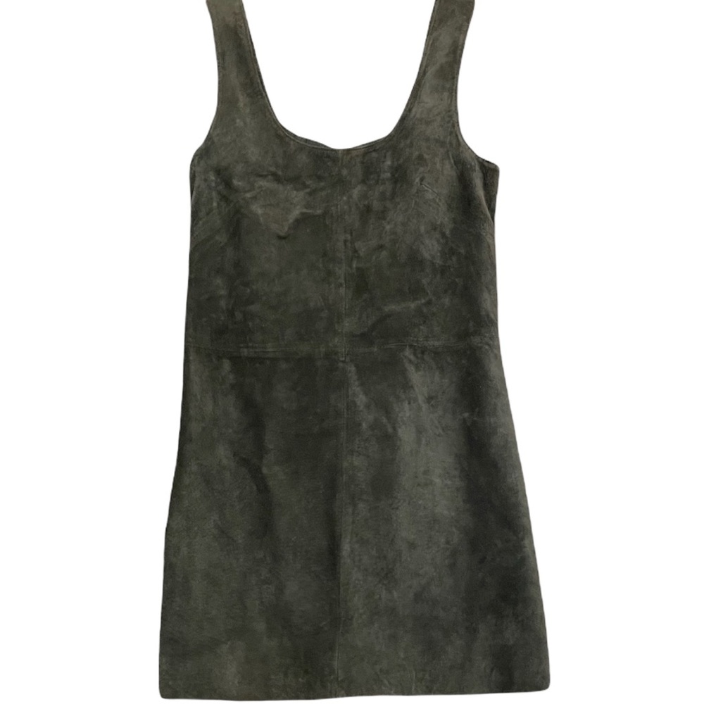 100% Leather Lining Dark Green Body Con Dress